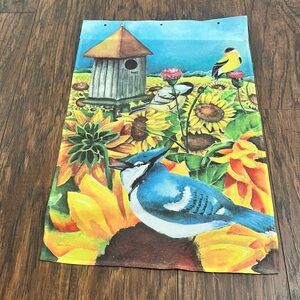 Evergreen enterprises summer sunflower blue jay garden flag outdoor decor